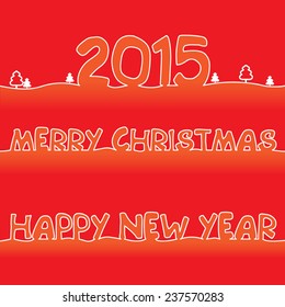 Creative happy new year 2015 in Flat design, Greeting Card. Vector Illustration. Eps 10