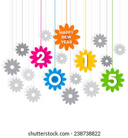 creative happy new year 2015 greeting design background vector 