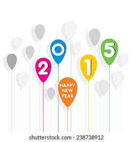 creative happy new year 2015 design with balloon theme vector 