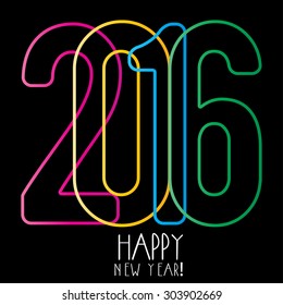 Creative happy new year 2016 design