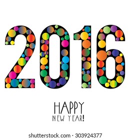 Creative happy new year 2016 design