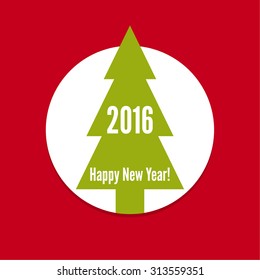 creative happy new year 2016 design. Flat design.