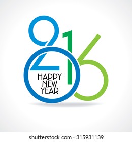 creative happy new year 2016 concept 