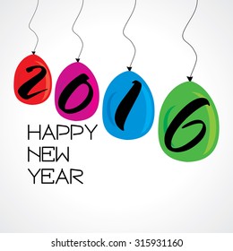 creative happy new year 2016 concept 