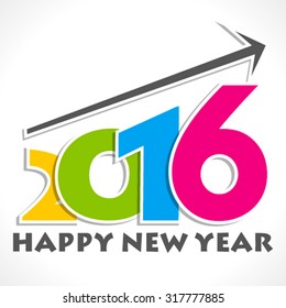 creative happy new year 2016 growth manner design vector