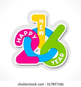 creative happy new year 2016 greeting design vector 