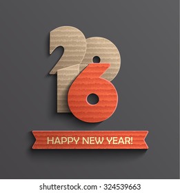 Creative happy new year 2016 design. Vector.
