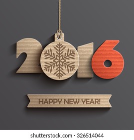 Creative happy new year 2016 design. Vector.