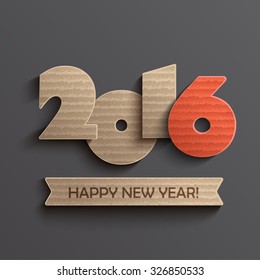 Creative happy new year 2016 design. Vector.