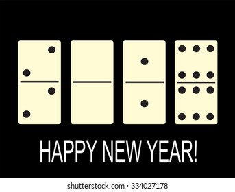 Creative happy New year 2016 in the form of chips dominoes