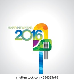 creative happy new year 2016 with spanner vector 