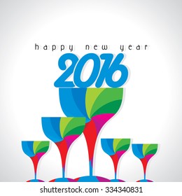 creative happy new year 2016 concept 