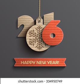 Creative happy new year 2016 design. Vector illustration.