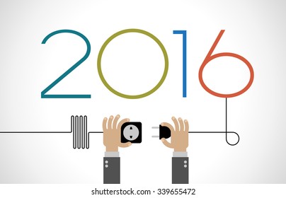 Creative happy new year 2016 design. New Year background.  The file is saved in the version 10 EPS.