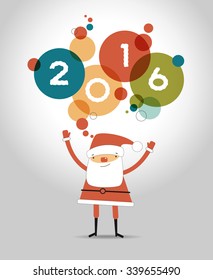 Diseño creativo feliz del año nuevo 2016 con Santa Claus. Antecedentes de Año Nuevo.  El archivo se guarda en la versión 10 EPS.