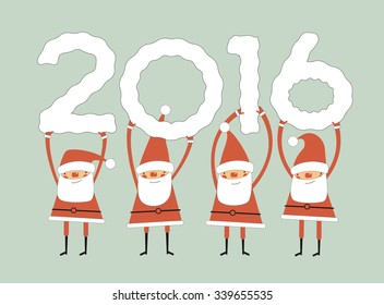 Diseño creativo feliz del año nuevo 2016 con Santa Claus. Antecedentes de Año Nuevo.  El archivo se guarda en la versión 10 EPS.