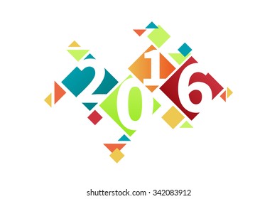 Creative happy new year 2016 design. Vector illustration.