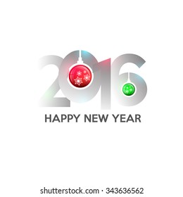 Creative happy new year 2016 design. Vector illustration.