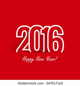 Creative happy new year 2016 text  design. Vector illustration.