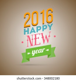 Creative happy new year 2016 design. Vector illustration.