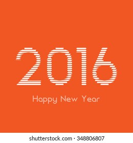 Creative happy new year 2016 line design. Vector illustration EPS10.