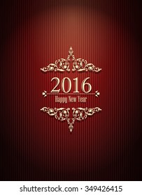 Creative happy new year 2016 design. Vector illustration.