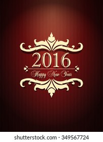 Creative happy new year 2016 design. Vector illustration.