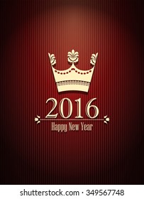 Creative happy new year 2016 design. Vector illustration.