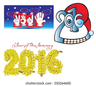 Creative happy new year 2016 design. Vector illustration.