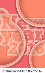 Creative happy new year 2016 template poster. Vector illustration