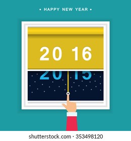 Creative happy new year 2016 design. Vector illustration.