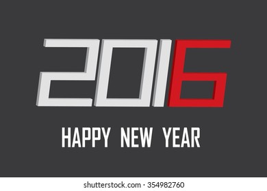 Creative happy new year 2016 design. Vector illustration.