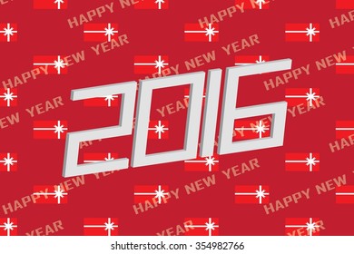 Creative happy new year 2016 design. Vector illustration.