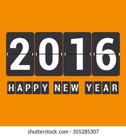 Creative happy new year 2016 design. Vector illustration.