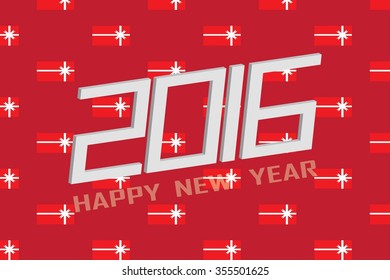 Creative happy new year 2016 design. Vector illustration.