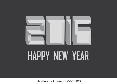 Creative happy new year 2016 design. Vector illustration.