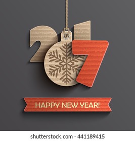 Creative happy new year 2017 design. Vector illustration.