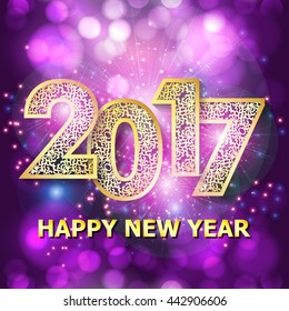 Creative happy new year 2017 design / 2017 New Year greeting card
