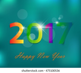 Creative happy new year 2017 design. Vector Happy new year background. Happy new year holiday image. Celebration shiny illustration. 