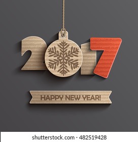 Creative happy new year 2017 design. Vector illustration.