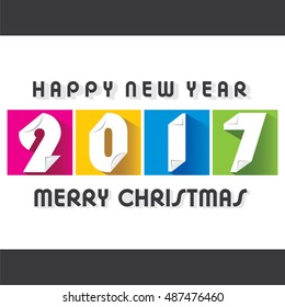 Creative happy New Year 2017 Greeting design 