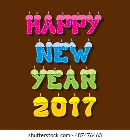 Creative happy New Year 2017 Greeting design 