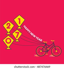 Creative happy New Year 2017 Greeting design 