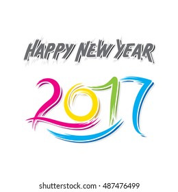 Creative happy New Year 2017 Greeting design 