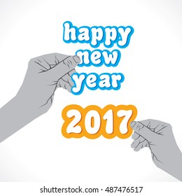 Creative happy New Year 2017 Greeting design 