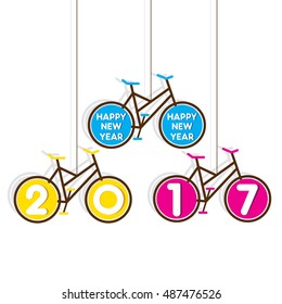 Creative happy New Year 2017 Greeting design 