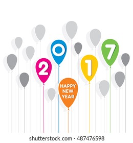 Creative happy New Year 2017 Greeting design 