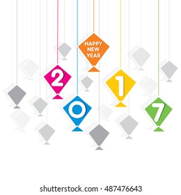 Creative happy New Year 2017 Greeting design 