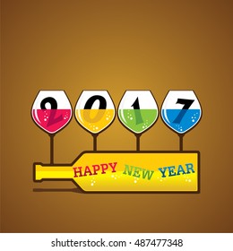 Creative happy New Year 2017 Greeting design 