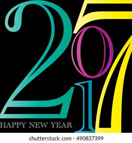 Creative happy new year 2017 design